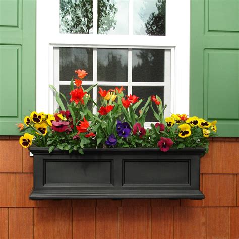 metal window boxes over the rail|36 inch plastic window boxes.